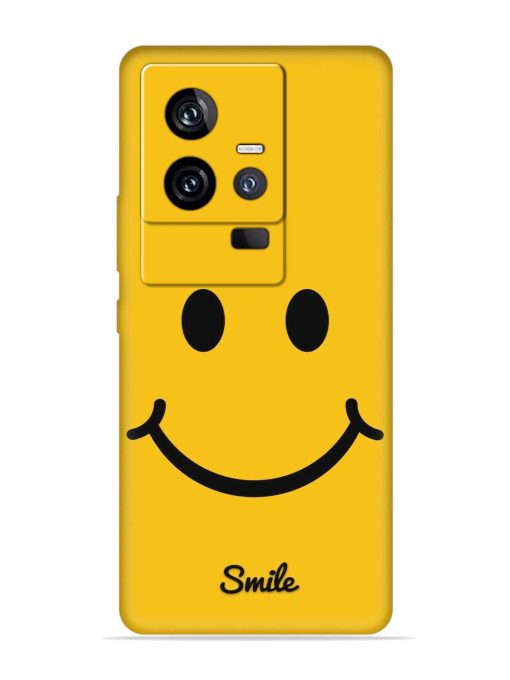 Yellow Smiley Embossed Soft Silicone Case for Iqoo 11 (5G) Zapvi