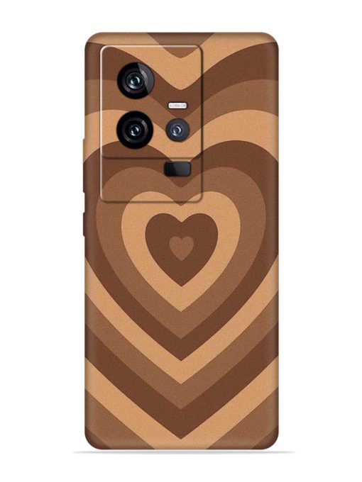 Brown Heart Embossed Soft Silicone Case for Iqoo 11 (5G) Zapvi