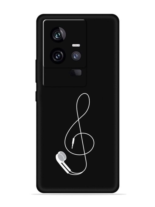 Music Earphone Vector Embossed Soft Silicone Case for Iqoo 11 (5G) Zapvi