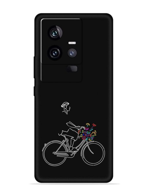 Minimalist Cycle Art Embossed Soft Silicone Case for Iqoo 11 (5G) Zapvi