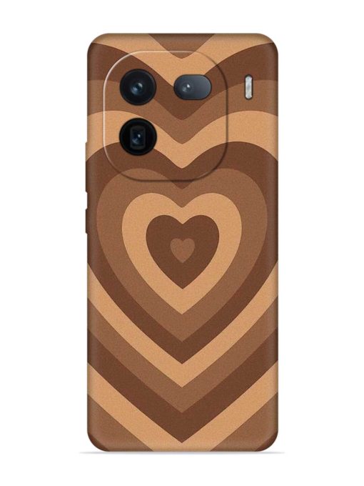 Brown Heart Embossed Soft Silicone Case for Iqoo 12 (5G) Zapvi