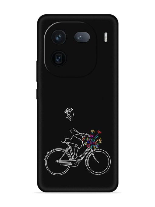 Minimalist Cycle Art Embossed Soft Silicone Case for Iqoo 12 (5G)