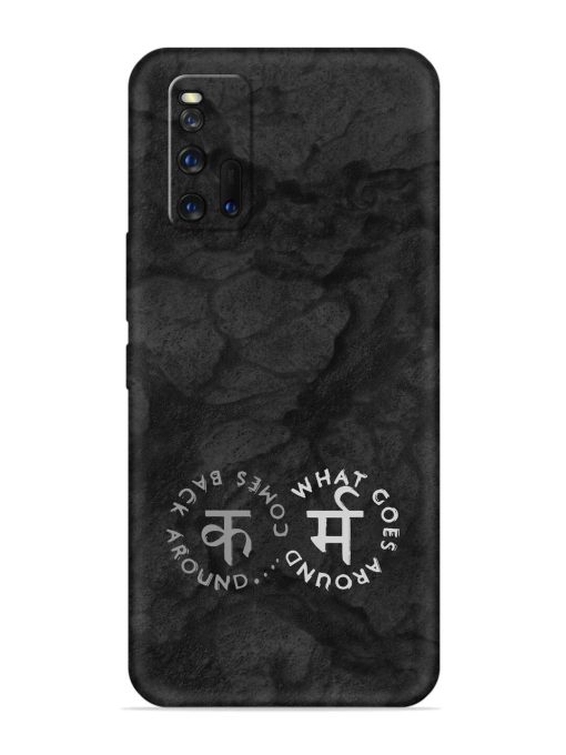 Karma Hindi Word Embossed Soft Silicone Case for Iqoo 3 Zapvi