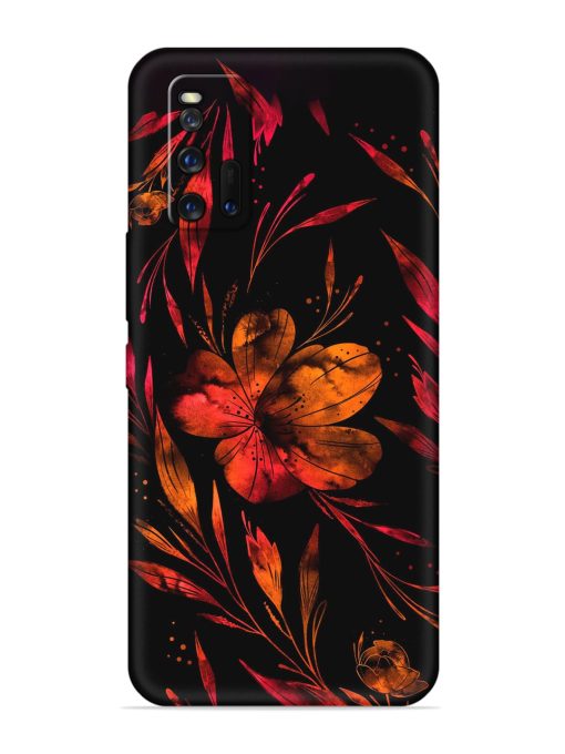 Red Flower Painting Embossed Soft Silicone Case for Iqoo 3 Zapvi