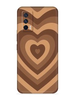 Brown Heart Embossed Soft Silicone Case for Iqoo 7 (5G)