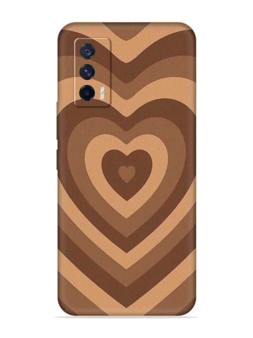 Brown Heart Embossed Soft Silicone Case for Iqoo 7 (5G) Zapvi