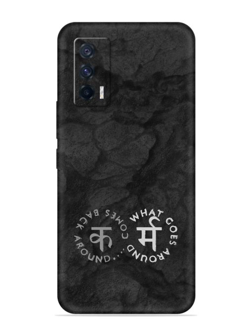 Karma Hindi Word Embossed Soft Silicone Case for Iqoo 7 (5G) Zapvi