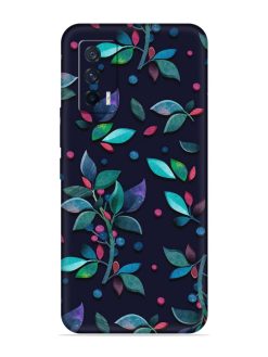 Decorative Watercolor Flower Embossed Soft Silicone Case for Iqoo 7 (5G)