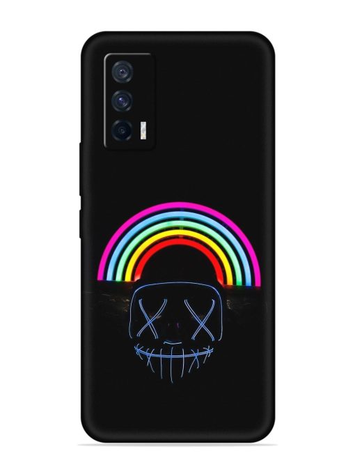 Mask Rainbow Embossed Soft Silicone Case for Iqoo 7 (5G) Zapvi