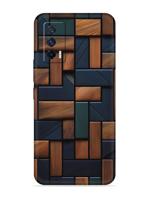 Wooden Background Cubes Embossed Soft Silicone Case for Iqoo 7 (5G) Zapvi