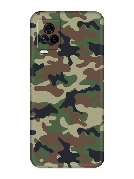 Army Military Camouflage Dark Green Embossed Soft Silicone Case for Iqoo 7 Legend (5G) Zapvi