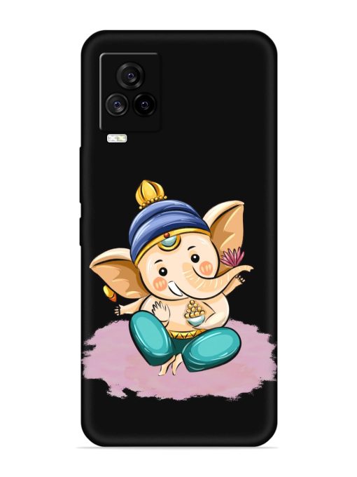 Bal Ganesh Vector Art Embossed Soft Silicone Case for Iqoo 7 Legend (5G)