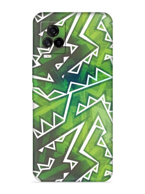 Green Graffiti Seamless Embossed Soft Silicone Case for Iqoo 7 Legend (5G)