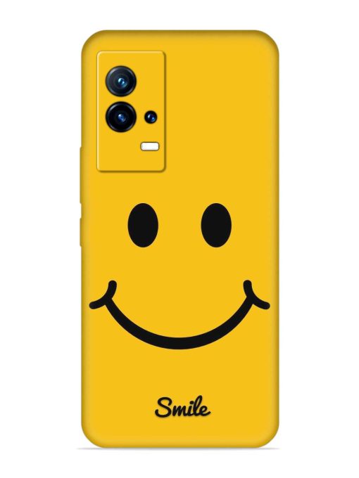 Yellow Smiley Embossed Soft Silicone Case for Iqoo 9 (5G) Zapvi