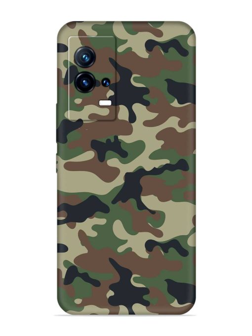 Army Military Camouflage Dark Green Embossed Soft Silicone Case for Iqoo 9 (5G) Zapvi