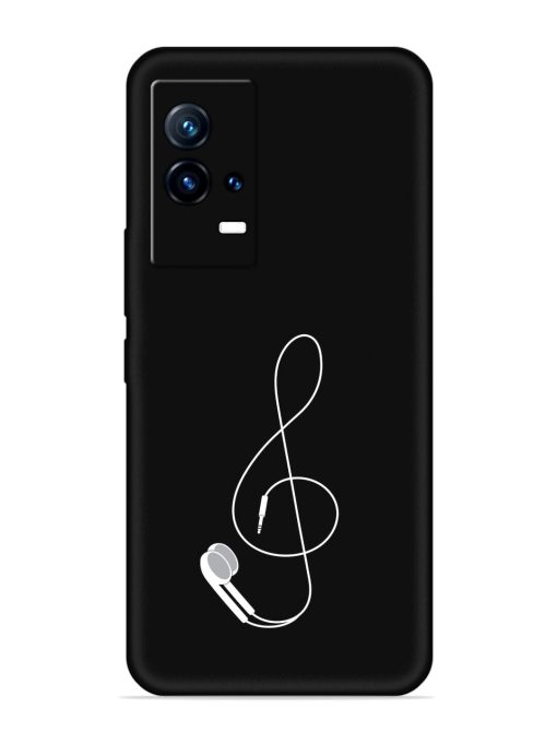 Music Earphone Vector Embossed Soft Silicone Case for Iqoo 9 (5G)