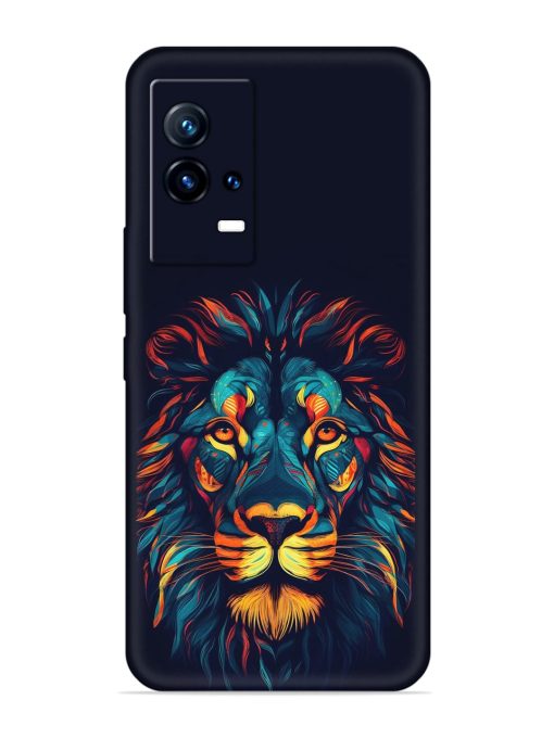 Colorful Lion Embossed Soft Silicone Case for Iqoo 9 (5G)