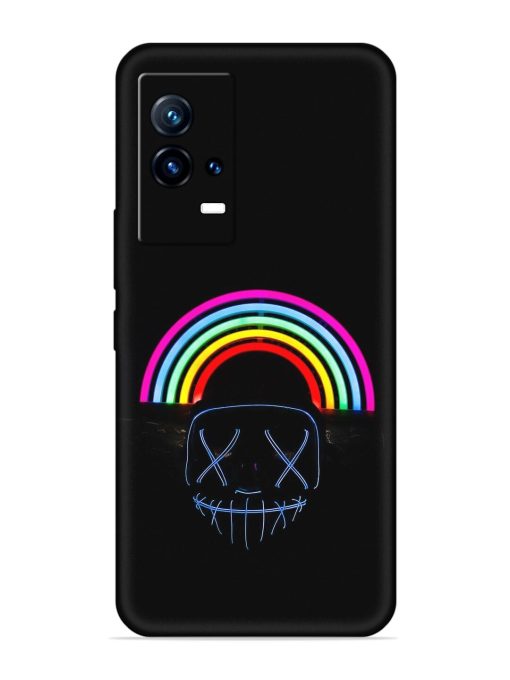 Mask Rainbow Embossed Soft Silicone Case for Iqoo 9 (5G)