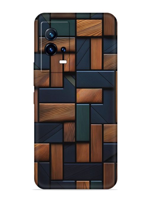 Wooden Background Cubes Embossed Soft Silicone Case for Iqoo 9 (5G) Zapvi