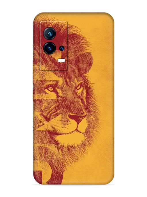 Gold Lion Crown Art Embossed Soft Silicone Case for Iqoo 9 (5G)