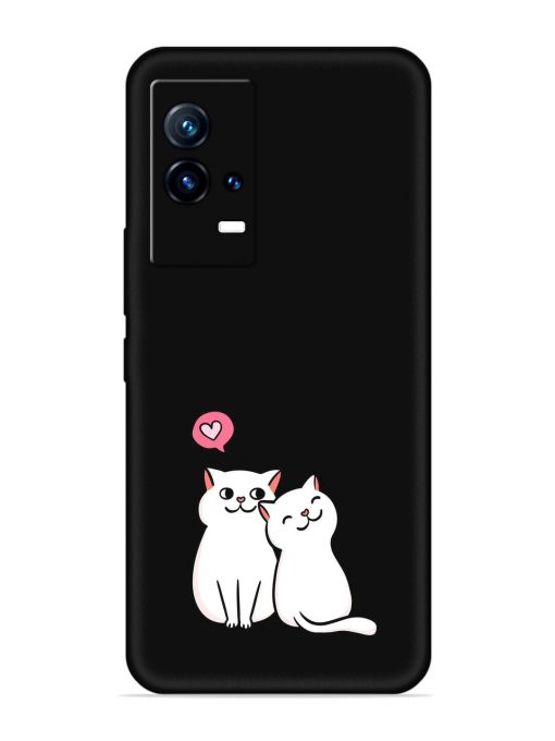 Cute Loving Cats Embossed Soft Silicone Case for Iqoo 9 (5G) Zapvi