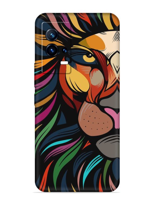 Trippy Lion Art Embossed Soft Silicone Case for Iqoo 9 (5G)