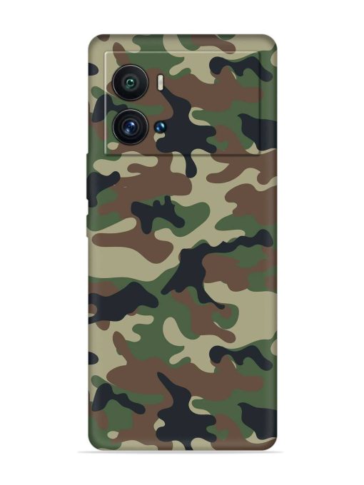 Army Military Camouflage Dark Green Embossed Soft Silicone Case for Iqoo 9 Pro Zapvi