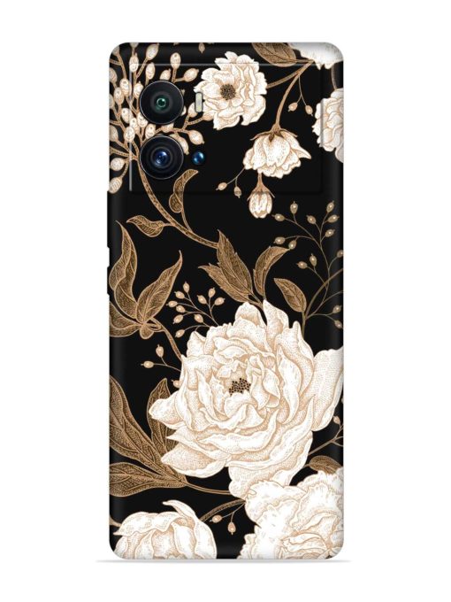 Peonies Roses Floral Embossed Soft Silicone Case for Iqoo 9 Pro