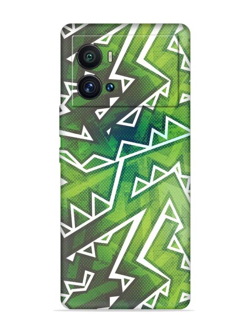 Green Graffiti Seamless Embossed Soft Silicone Case for Iqoo 9 Pro Zapvi