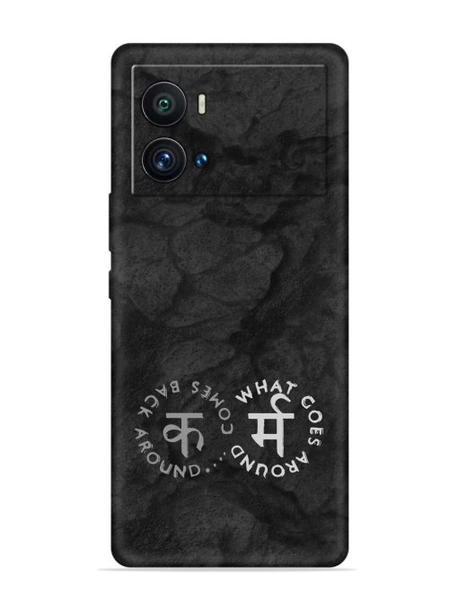 Karma Hindi Word Embossed Soft Silicone Case for Iqoo 9 Pro Zapvi