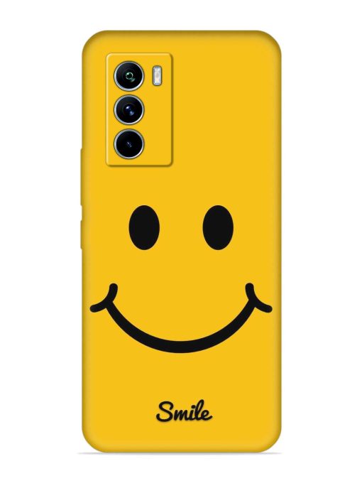 Yellow Smiley Embossed Soft Silicone Case for Iqoo 9 Se (5G) Zapvi