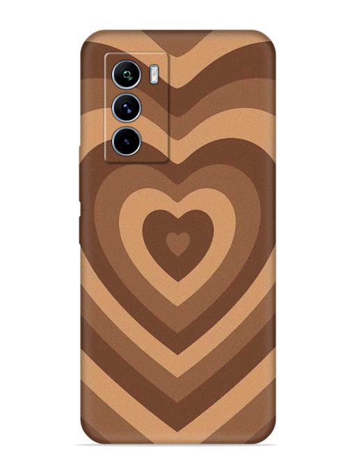 Brown Heart Embossed Soft Silicone Case for Iqoo 9 Se (5G) Zapvi