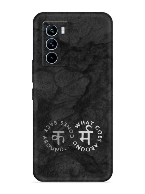 Karma Hindi Word Embossed Soft Silicone Case for Iqoo 9 Se (5G) Zapvi