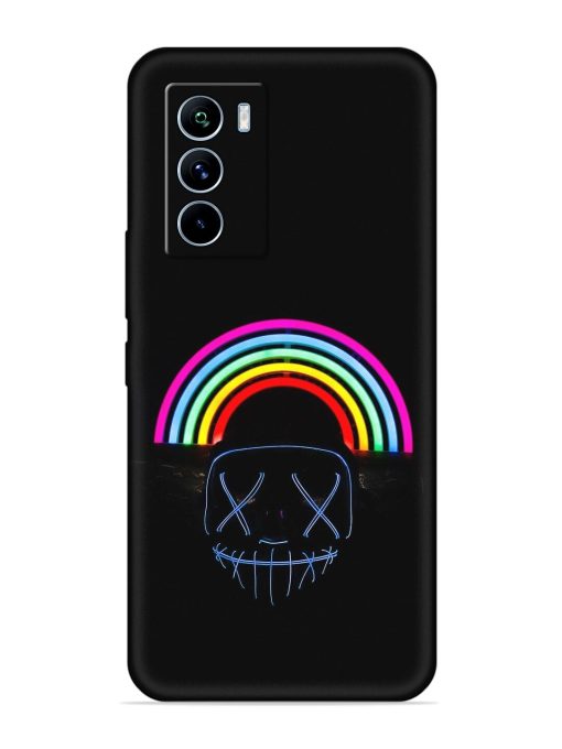 Mask Rainbow Embossed Soft Silicone Case for Iqoo 9 Se (5G) Zapvi