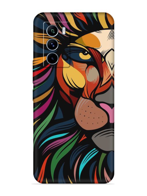 Trippy Lion Art Embossed Soft Silicone Case for Iqoo 9 Se (5G) Zapvi