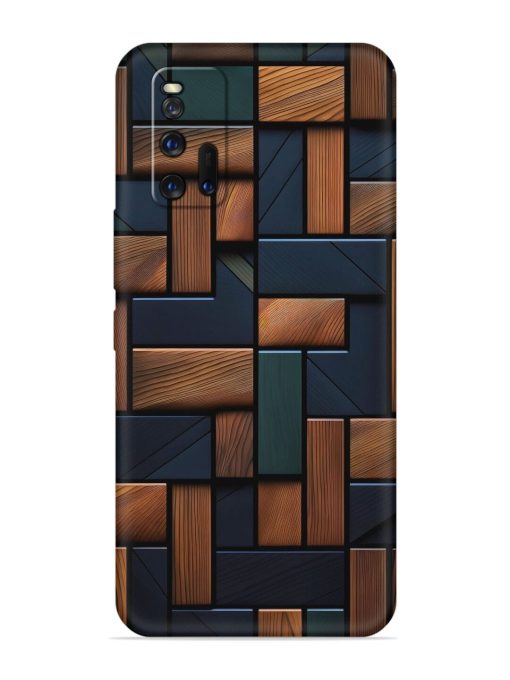 Wooden Background Cubes Embossed Soft Silicone Case for Iqoo Neo 3