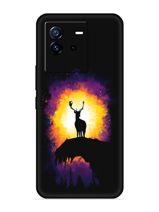 Elk Animal Art Embossed Soft Silicone Case for Iqoo Neo 6 (5G)