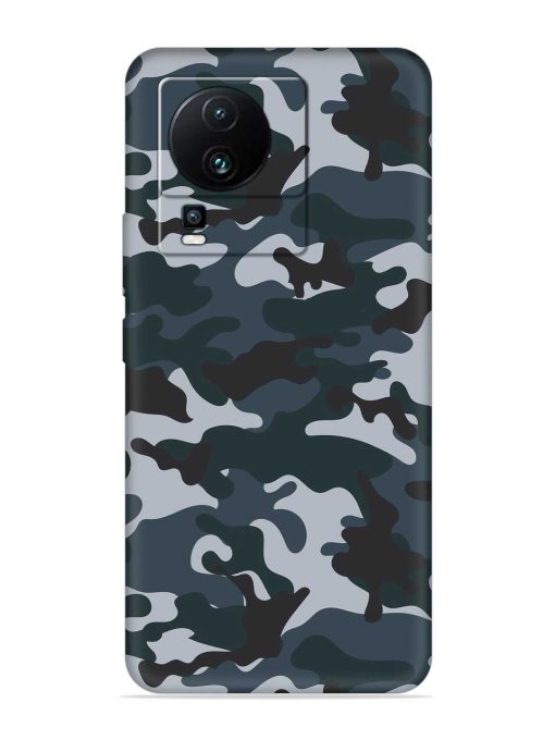 Dark Blue Army Military Art Embossed Soft Silicone Case for Iqoo Neo 7 (5G) Zapvi