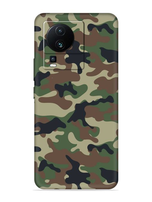 Army Military Camouflage Dark Green Embossed Soft Silicone Case for Iqoo Neo 7 (5G)