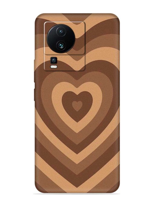 Brown Heart Embossed Soft Silicone Case for Iqoo Neo 7 (5G) Zapvi