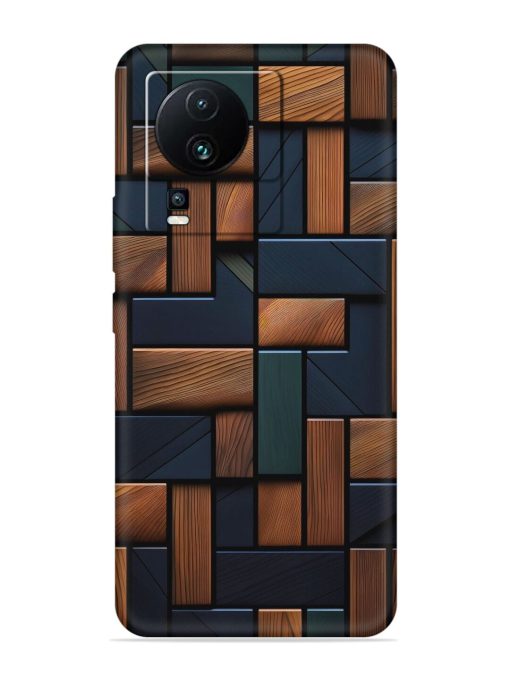 Wooden Background Cubes Embossed Soft Silicone Case for Iqoo Neo 7 (5G) Zapvi