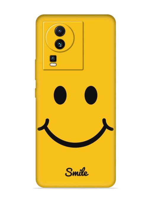 Yellow Smiley Embossed Soft Silicone Case for Iqoo Neo 7 Pro (5G)