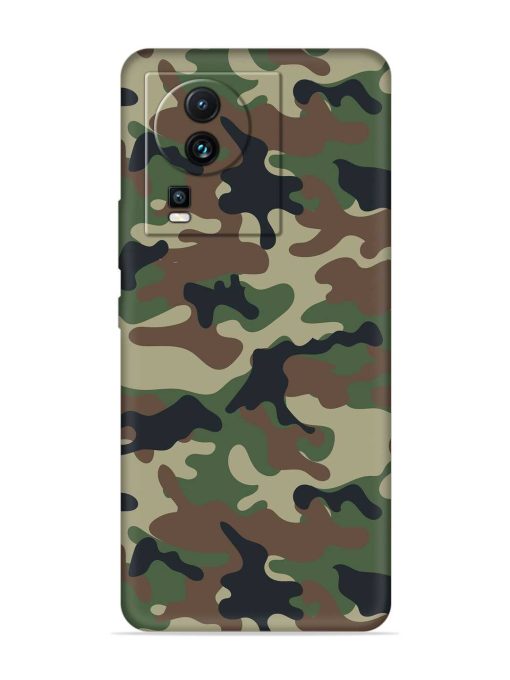 Army Military Camouflage Dark Green Embossed Soft Silicone Case for Iqoo Neo 7 Pro (5G) Zapvi