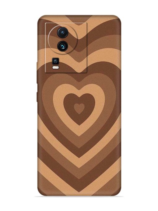 Brown Heart Embossed Soft Silicone Case for Iqoo Neo 7 Pro (5G) Zapvi