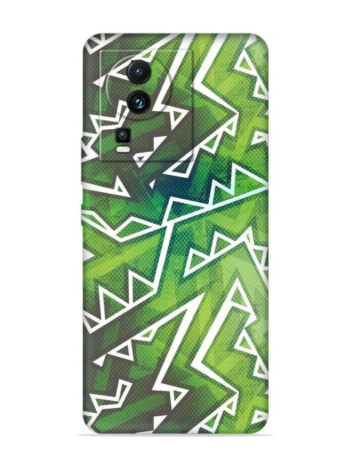 Green Graffiti Seamless Embossed Soft Silicone Case for Iqoo Neo 7 Pro (5G) Zapvi