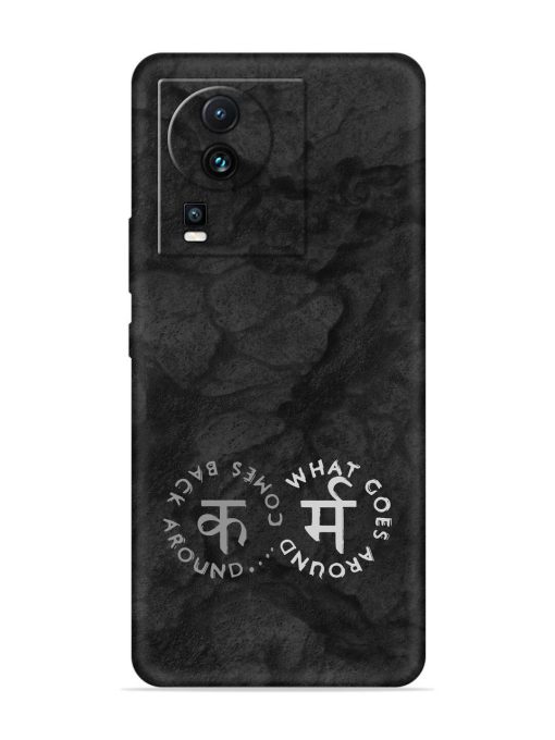 Karma Hindi Word Embossed Soft Silicone Case for Iqoo Neo 7 Pro (5G) Zapvi