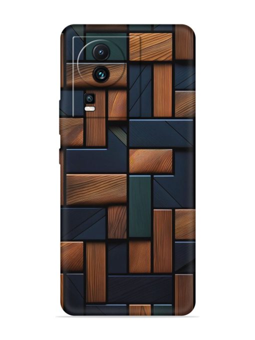 Wooden Background Cubes Embossed Soft Silicone Case for Iqoo Neo 7 Pro (5G)