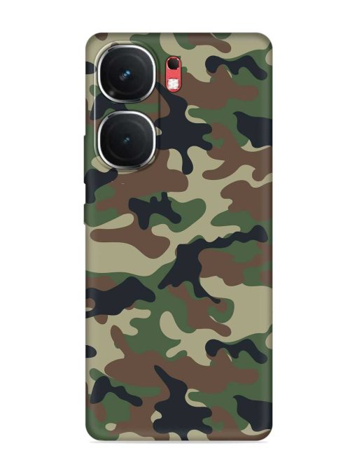 Army Military Camouflage Dark Green Embossed Soft Silicone Case for Iqoo Neo 9 Pro (5G) Zapvi