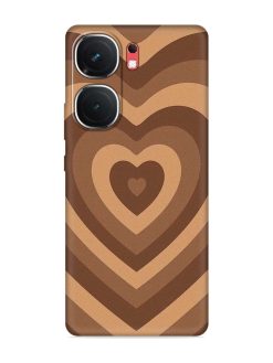 Brown Heart Embossed Soft Silicone Case for Iqoo Neo 9 Pro (5G)