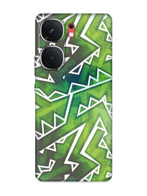 Green Graffiti Seamless Embossed Soft Silicone Case for Iqoo Neo 9 Pro (5G)